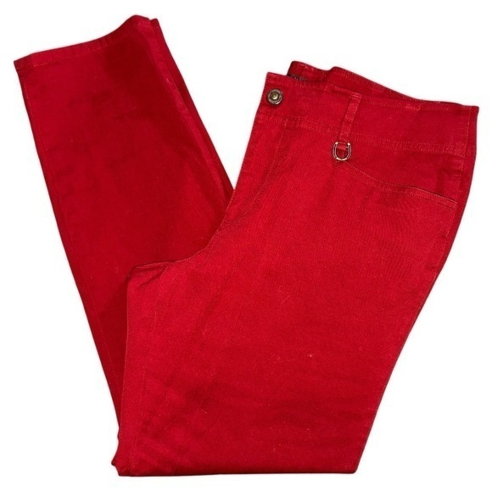 Lauren Ralph Lauren Women’s Size 14 Red Cotton Twill Trousers Pants